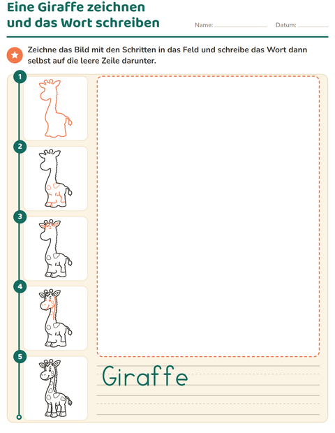 Vorschau: Zeichnen lernen-Arbeitsblatt für Kindergarten