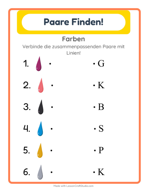 Buchstaben zuordnen – Farben