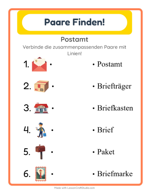 Vorschau: Zuordnung-Arbeitsblatt für Kindergarten