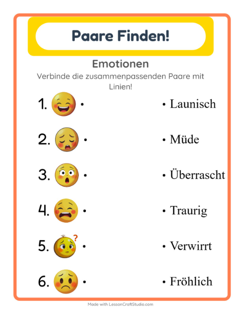 Vorschau: Zuordnung-Arbeitsblatt für Kindergarten