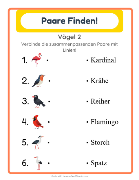 Vorschau: Zuordnung-Arbeitsblatt für Kindergarten