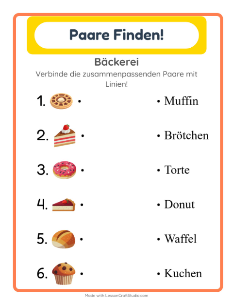 Vorschau: Zuordnung-Arbeitsblatt für Kindergarten