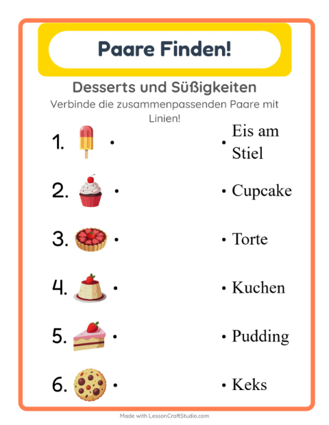 Vorschau: Zuordnung-Arbeitsblatt für Kindergarten