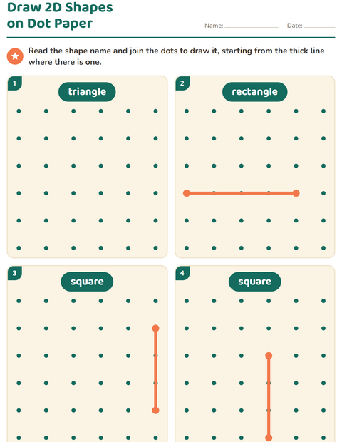 Preview of 2D Shapes worksheet for kindergarten