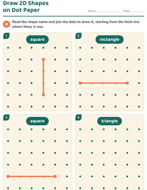 Preview of 2D Shapes worksheet for kindergarten