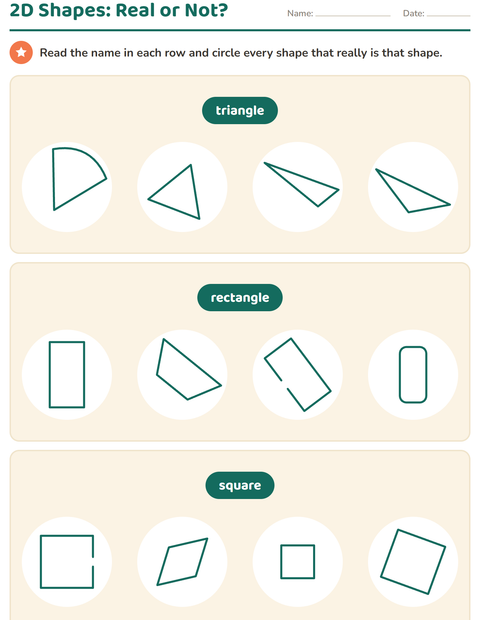 2D Shapes: Real or Not?