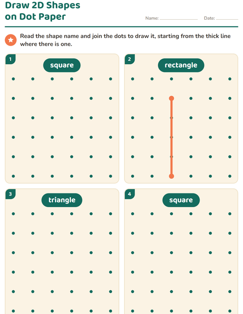 Preview of 2D Shapes worksheet for kindergarten