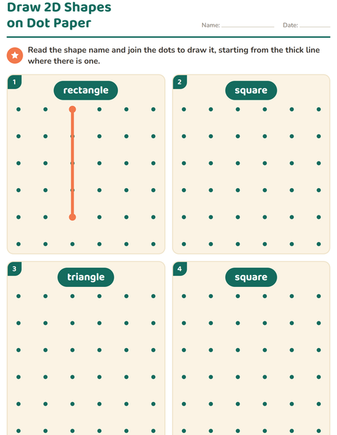 Preview of 2D Shapes worksheet for kindergarten