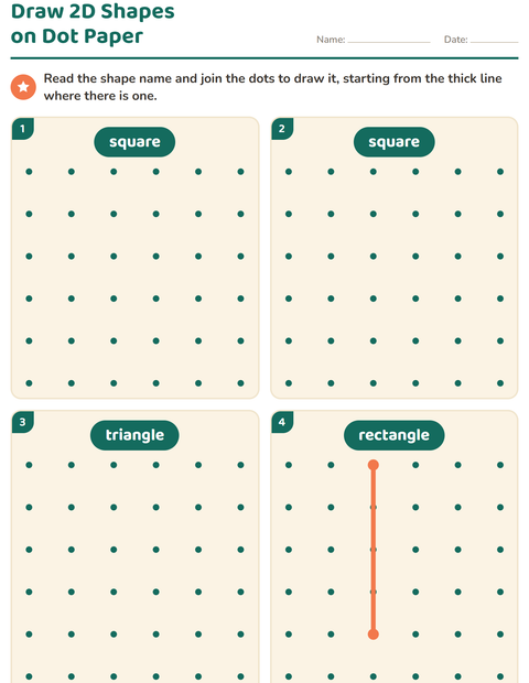 Preview of 2D Shapes worksheet for kindergarten