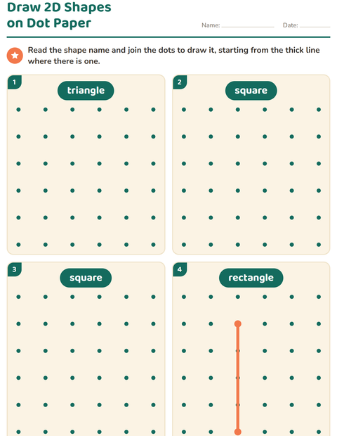 Preview of 2D Shapes worksheet for kindergarten