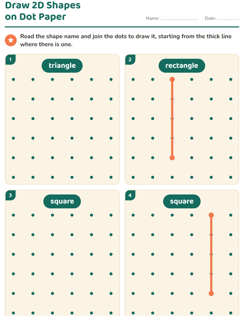 Preview of 2D Shapes worksheet for kindergarten