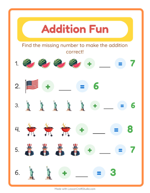 Preview of Math Worksheet worksheet featuring Breakfast for kindergarten