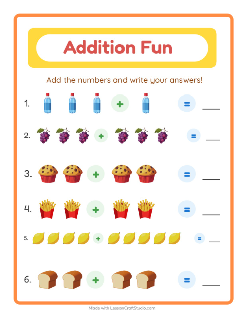 Addition with Supermarket Things