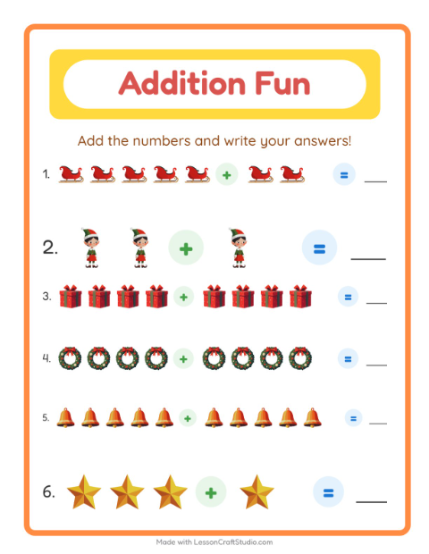Addition with Christmas