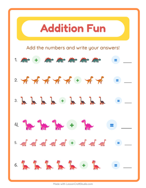 Addition with Dinosaurs