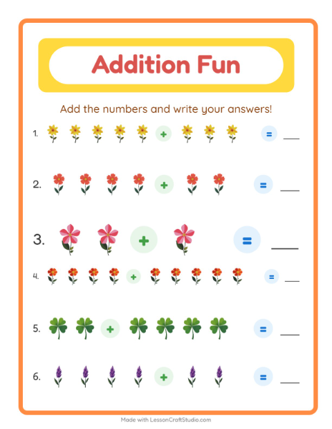Addition with Flowers
