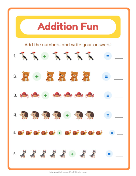 Addition with Forest Creatures