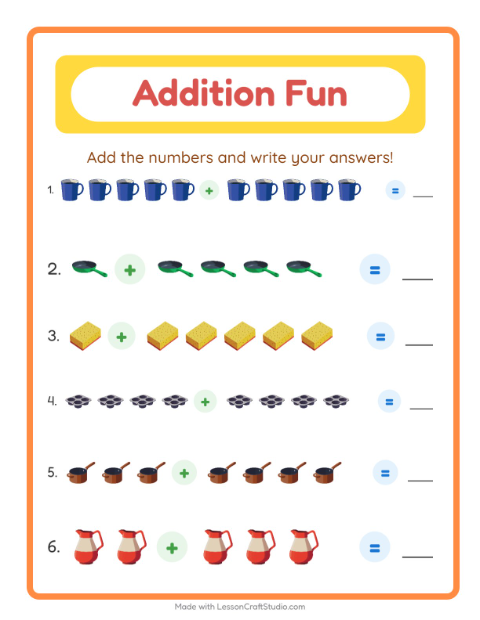 Addition with Kitchen Tools