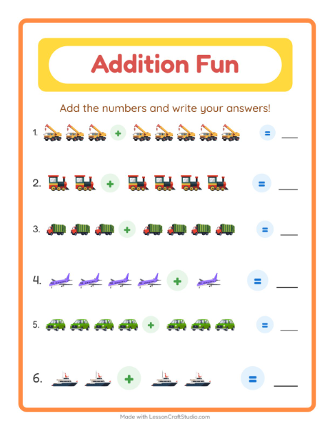 Addition with Vehicles