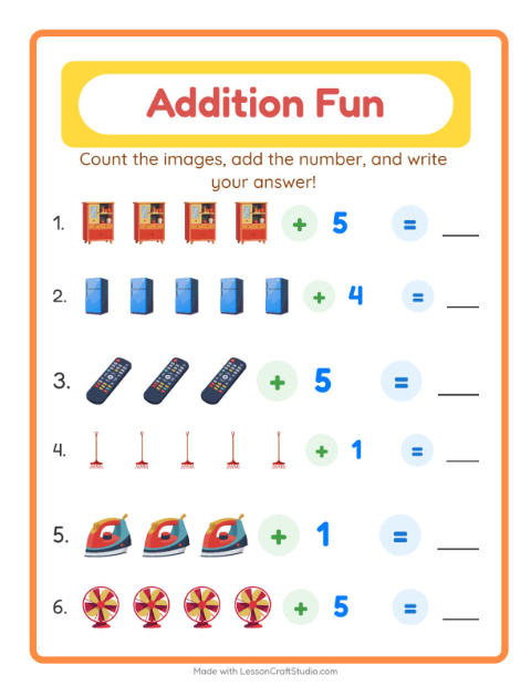 Addition with Household Things
