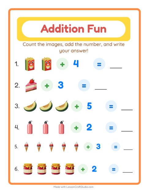 Addition with Supermarket Things