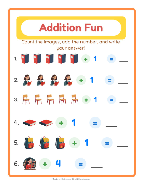 Addition with Classroom Objects