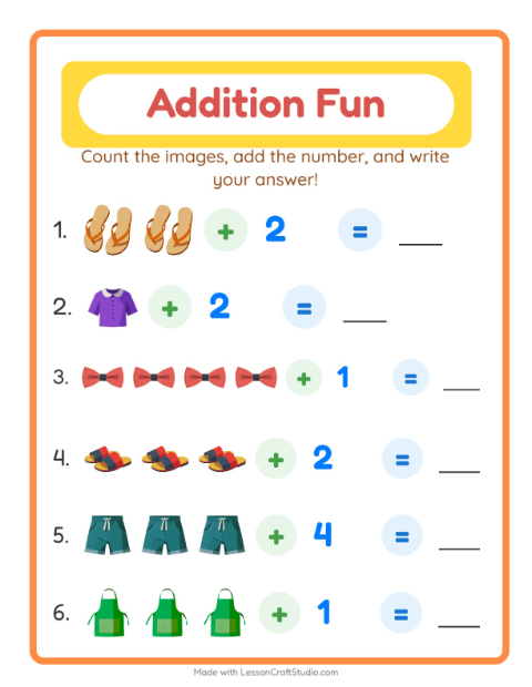 Addition with Clothes
