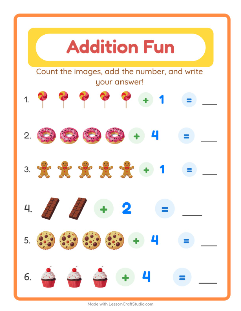 Addition with Desserts and Sweets