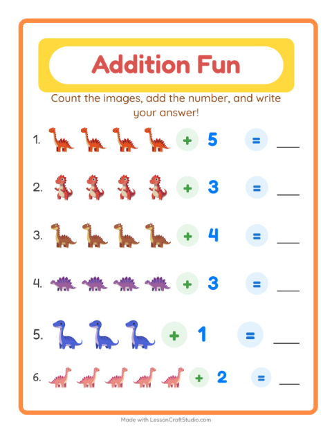 Addition with Dinosaurs