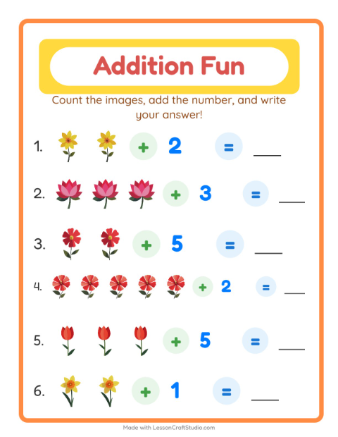 Addition with Flowers