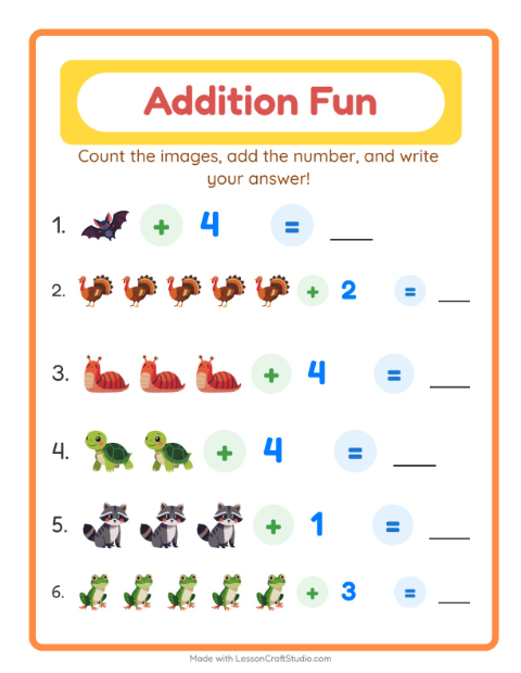 Addition with Forest Creatures