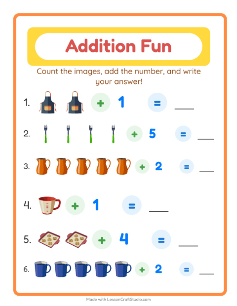 Addition with Kitchen Tools