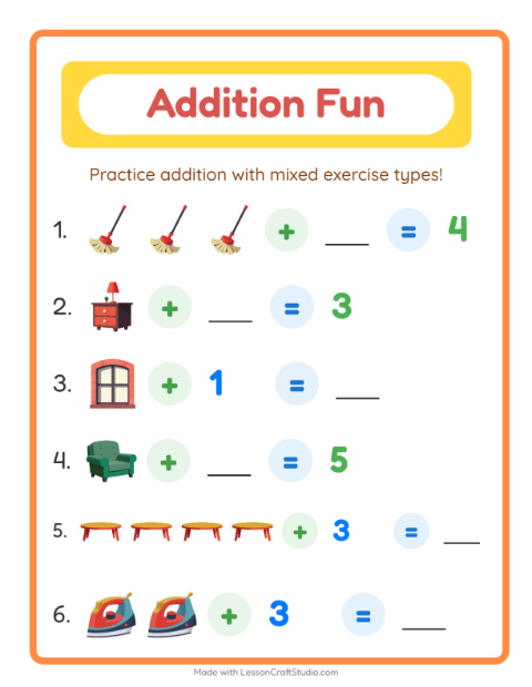 Addition with Household Things