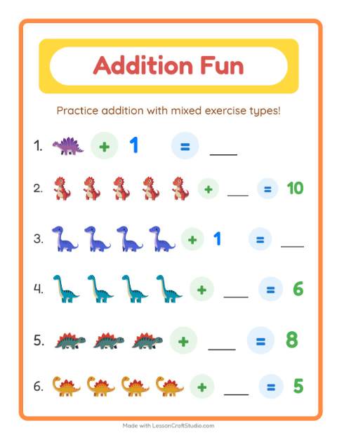 Addition with Dinosaurs