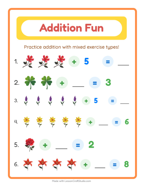 Addition with Flowers