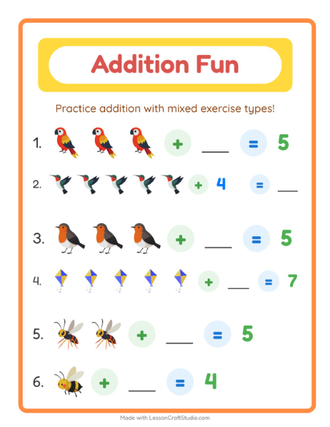 Addition with Things That Fly