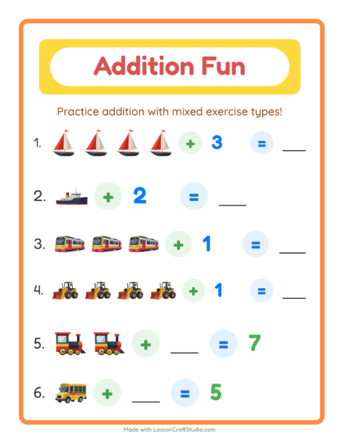 Addition with Vehicles