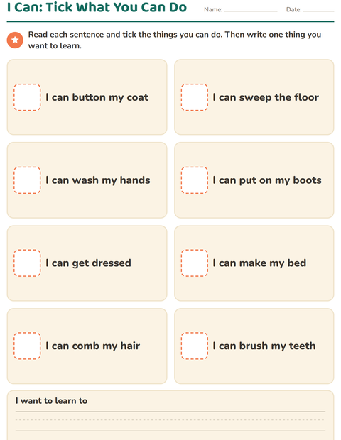 Preview of All About Me worksheet for kindergarten