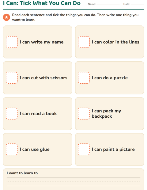 Preview of All About Me worksheet for kindergarten