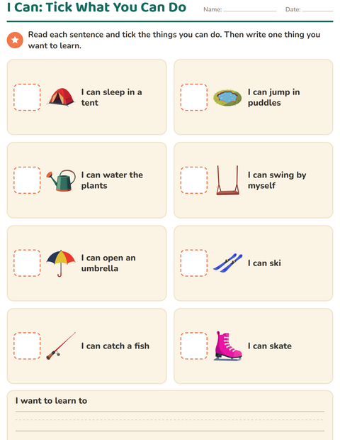 Preview of All About Me worksheet for kindergarten