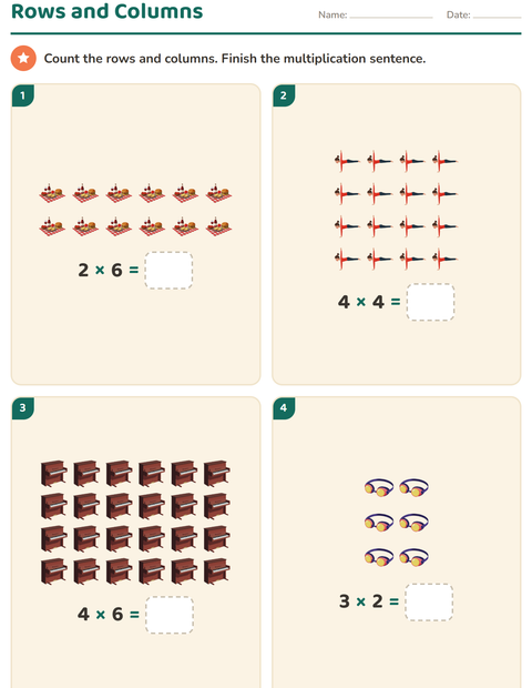 Preview of Arrays and Multiplication worksheet featuring Activities for grade 2