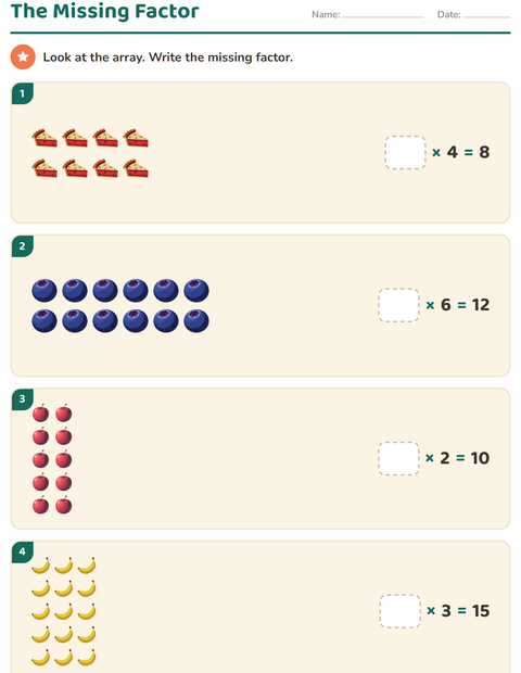 Preview of Arrays and Multiplication worksheet featuring At the Supermarket for grade 3