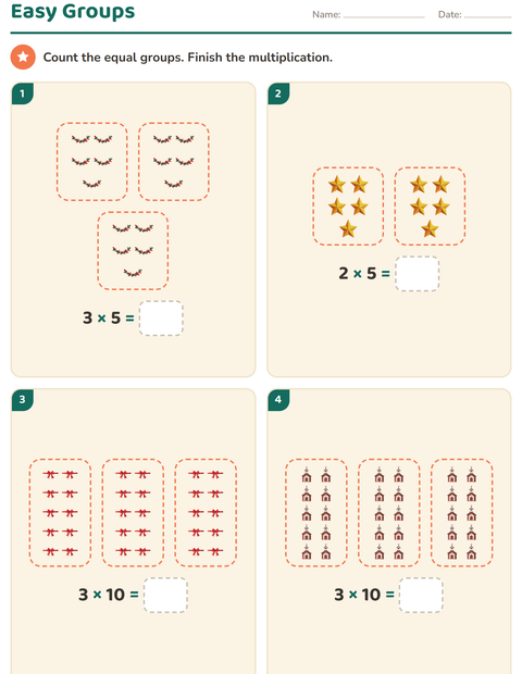 Preview of Arrays and Multiplication worksheet featuring Christmas for grade 2