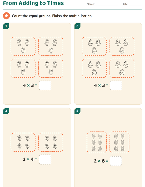 Preview of Arrays and Multiplication worksheet featuring Easter BW 2 for grade 2