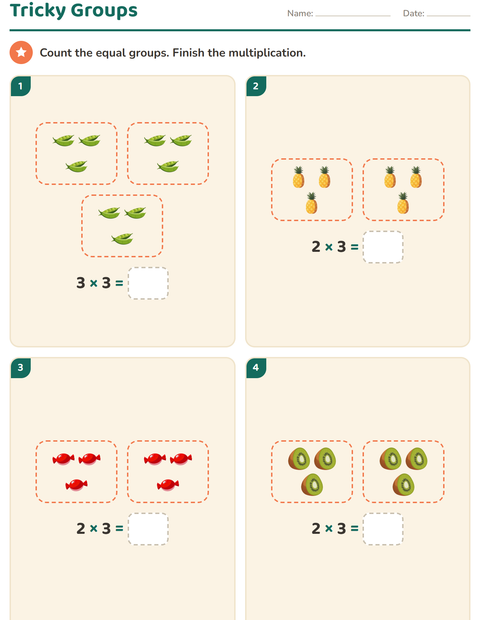 Preview of Arrays and Multiplication worksheet featuring At the Supermarket for grade 3
