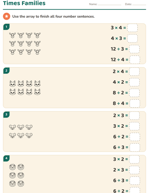 Preview of Arrays and Multiplication worksheet featuring Faces BW for grade 3
