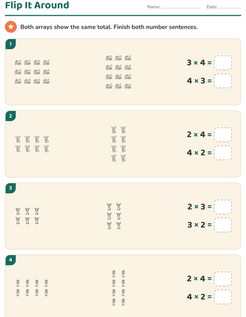 Preview of Arrays and Multiplication worksheet featuring Farm BW for grade 3