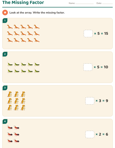 Preview of Arrays and Multiplication worksheet featuring Forest Creatures for grade 3