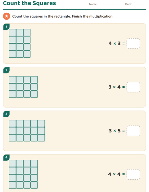 Preview of Arrays and Multiplication worksheet for grade 3