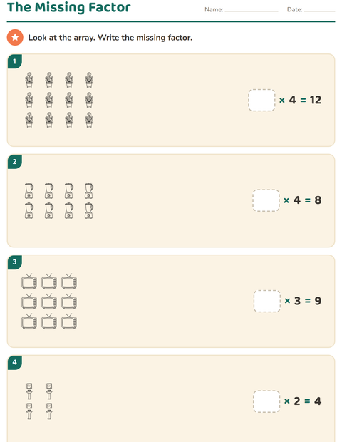 Preview of Arrays and Multiplication worksheet featuring Household BW for grade 3